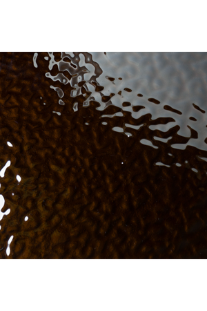 Textured Brown Glass Dining Table | OROA Modern Pyrite | Oroa.com