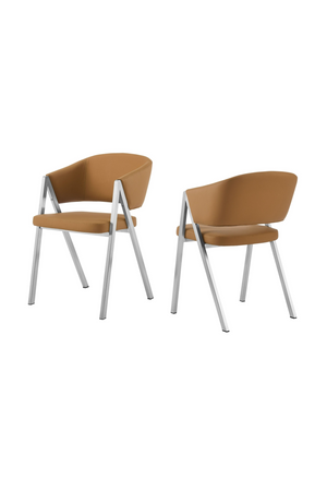 Curved Vegan Leather Dining Chairs (2) | OROA Modern Marcus | Oroa.com