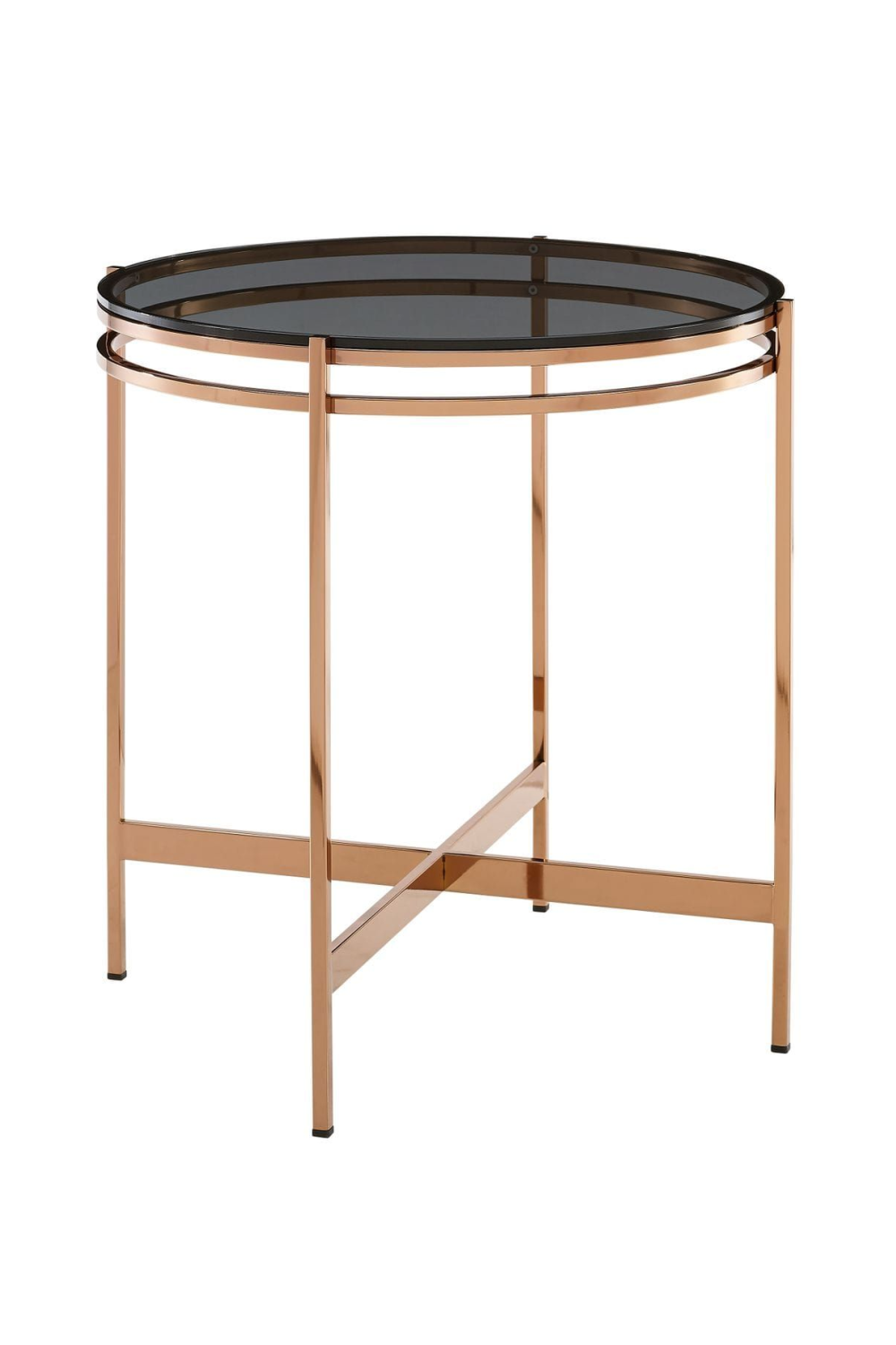 Smoked Glass Round End Table S | OROA Modern Bradford | Oroa.com