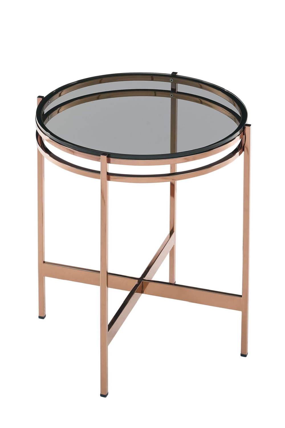 Smoked Glass Round End Table S | OROA Modern Bradford | Oroa.com