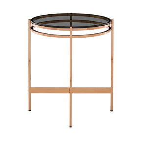Smoked Glass Round End Table S – Bradford – front view
