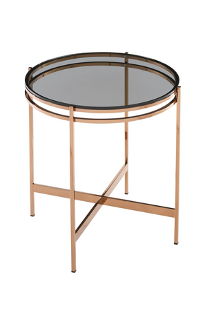 Smoked Glass Round End Table | OROA Modern Bradford | Oroa.com