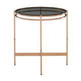 Smoked Glass Round End Table | OROA Modern Bradford