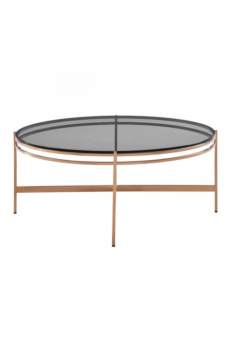 Round Smoked Glass Coffee Table | OROA Modern Bradford | Oroa.com