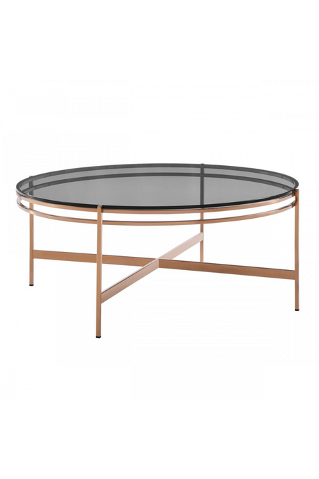 Round Smoked Glass Coffee Table | OROA Modern Bradford | Oroa.com