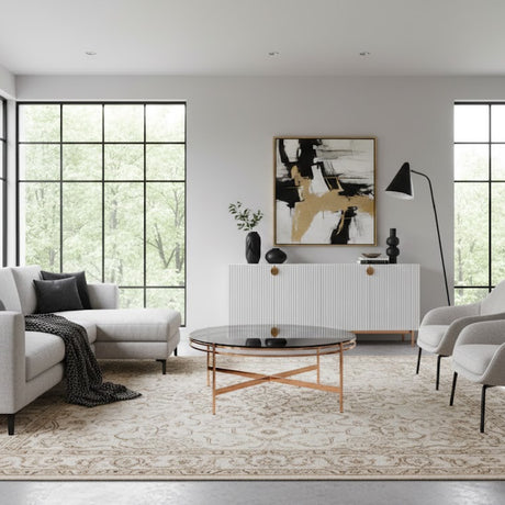   Round Smoked Glass Coffee Table | Oroa.com