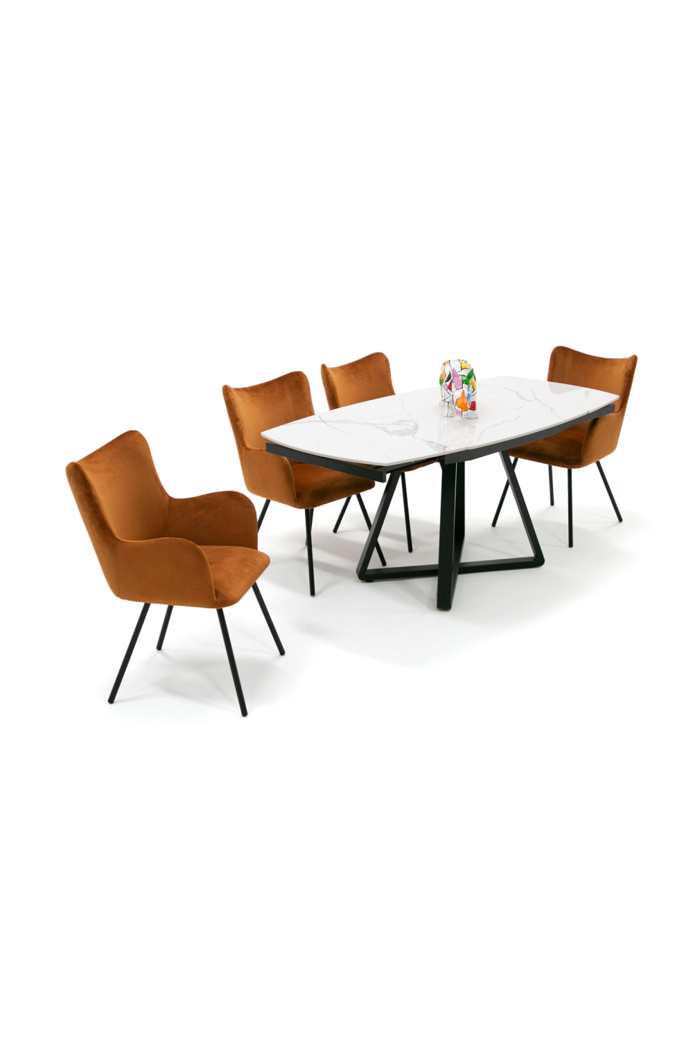 White Ceramic Extendable Dining Table | OROA Modern Cofrey | Oroa.com