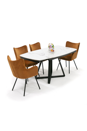 White Ceramic Extendable Dining Table | OROA Modern Cofrey | Oroa.com