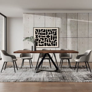   Wooden Top Industrial Dining Table | Oroa.com