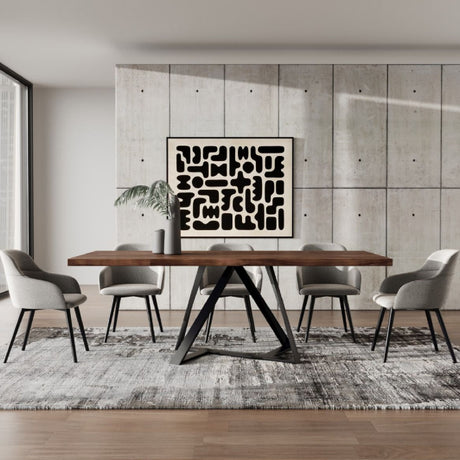   Wooden Top Industrial Dining Table | Oroa.com