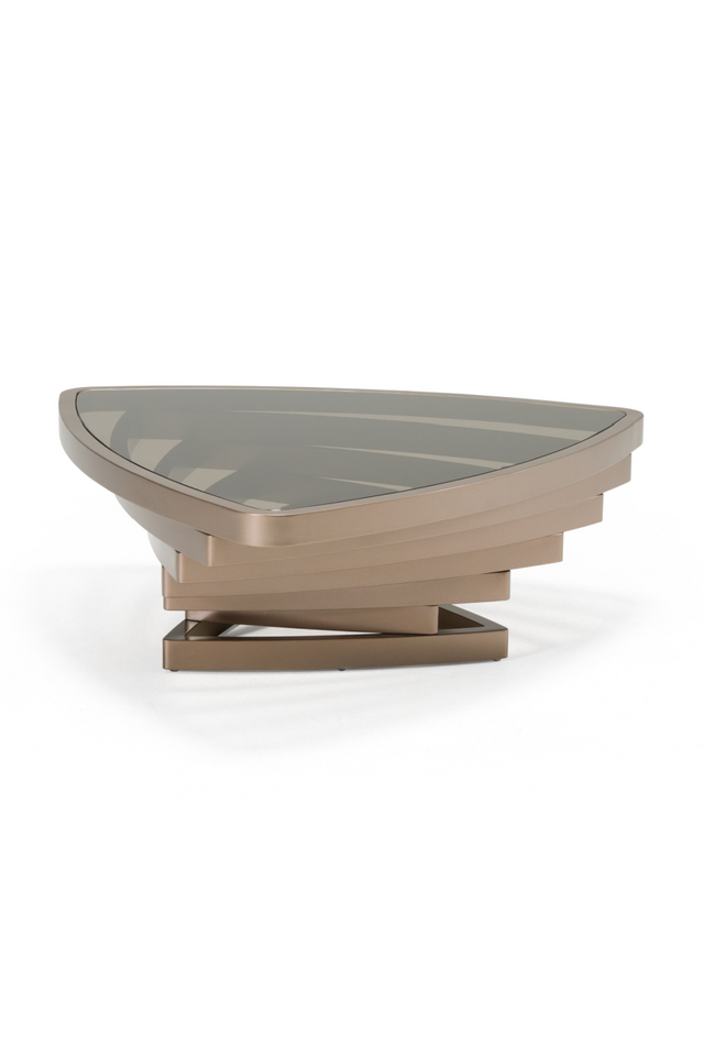 Brown Glass Triangular Coffee Table | OROA Modern Jovial | Oroa.com