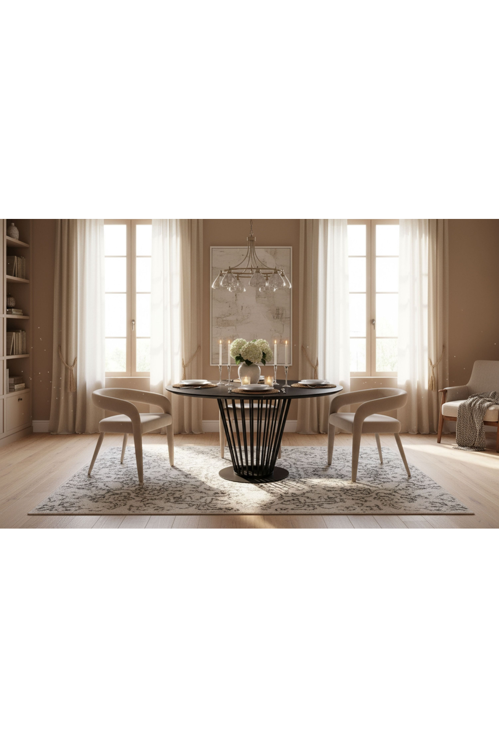 Black Oak Round Dining Table | OROA Modern Conroy | Oroa.com