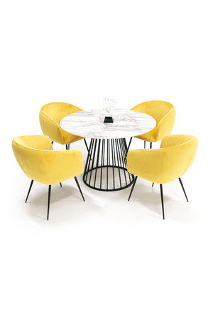 White Marble Round Dining Table | OROA Modern Holly | Oroa.com