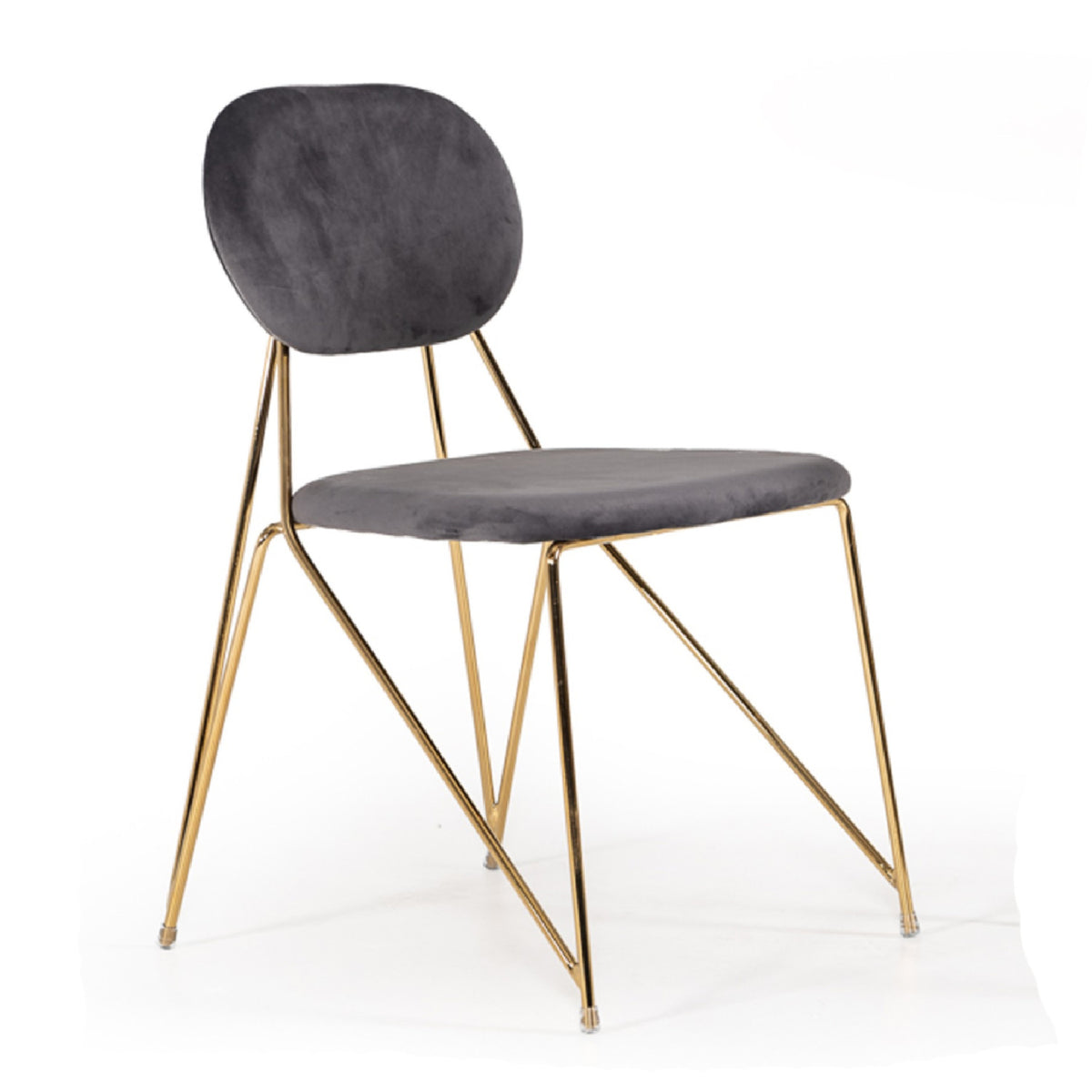 Gray Velvet Look Dining Chairs (2) | OROA Modern Carol