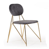 Gray Velvet Look Dining Chairs (2) | OROA Modern Carol