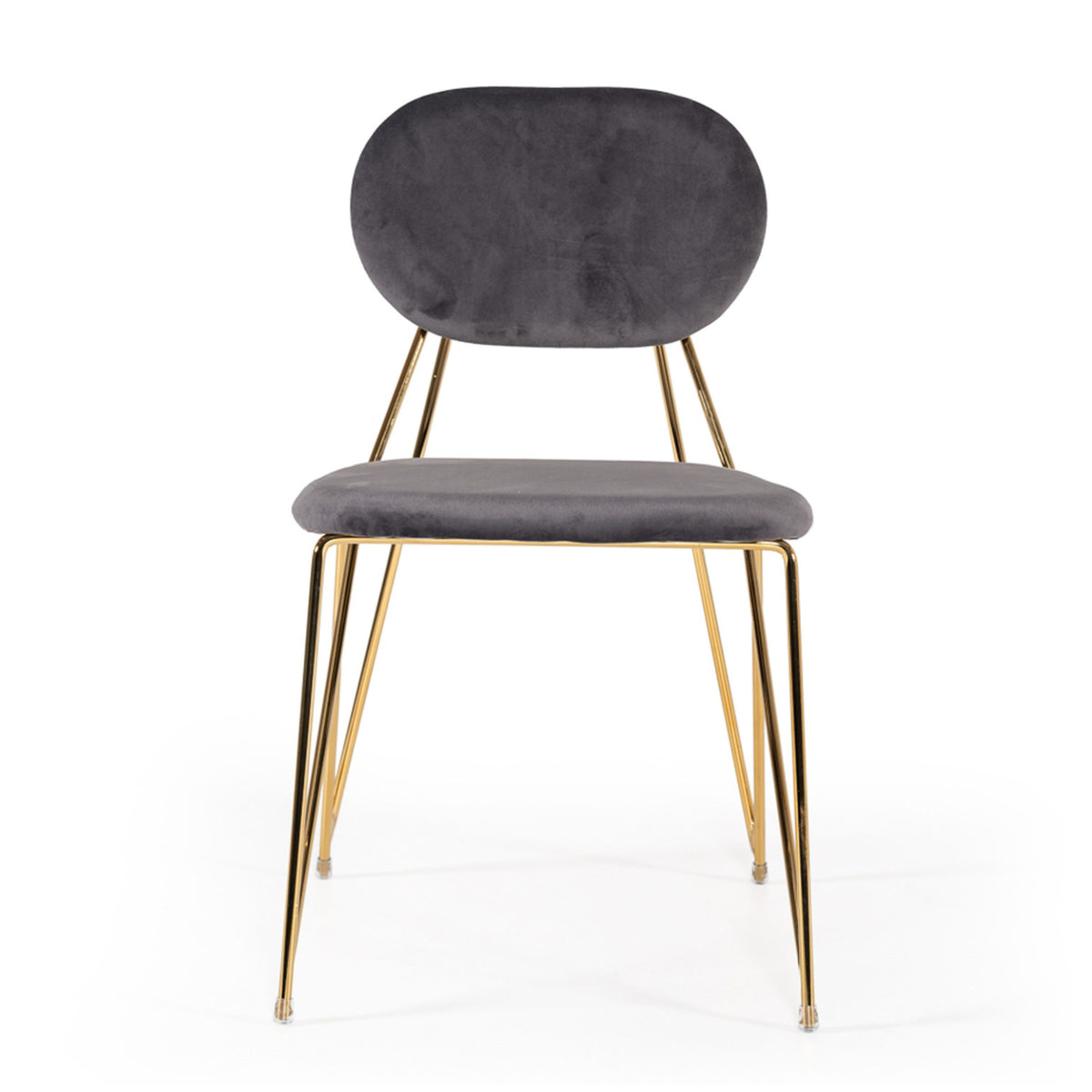 Gray Velvet Look Dining Chairs (2) | OROA Modern Carol