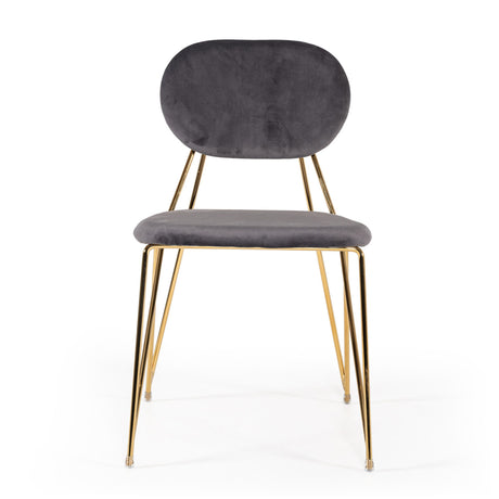 Gray Velvet Look Dining Chairs (2) | OROA Modern Carol
