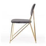 Gray Velvet Look Dining Chairs (2) | OROA Modern Carol