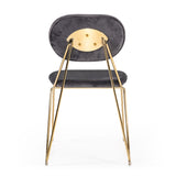 Gray Velvet Look Dining Chairs (2) | OROA Modern Carol