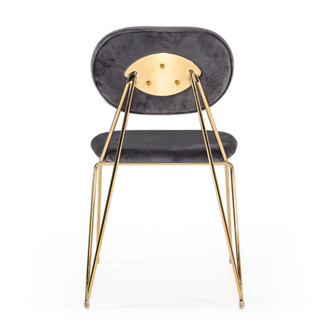 Gray Velvet Look Dining Chairs (2) | OROA Modern Carol