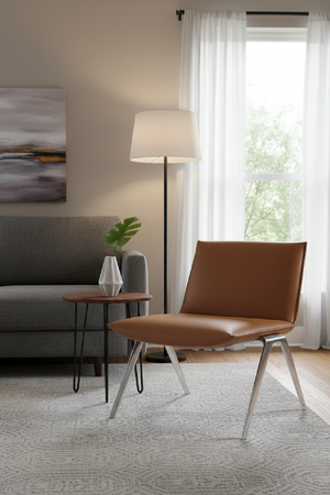 Brown Vegan Leather Accent Chair | OROA Modern Cedric | Oroa.com