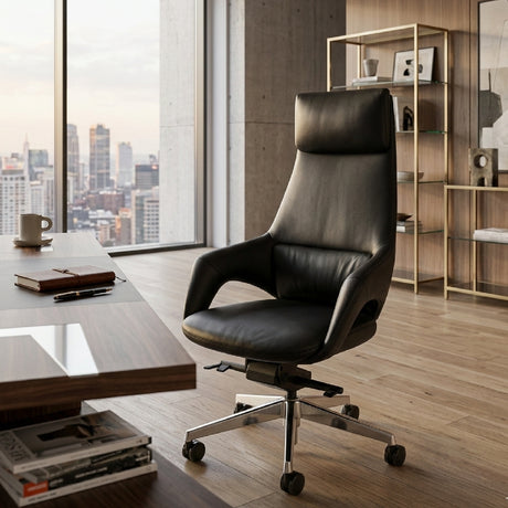   High-Back Leather Office Chair | Oroa.com