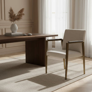   Brass Framed White Dining Chair | Oroa.com