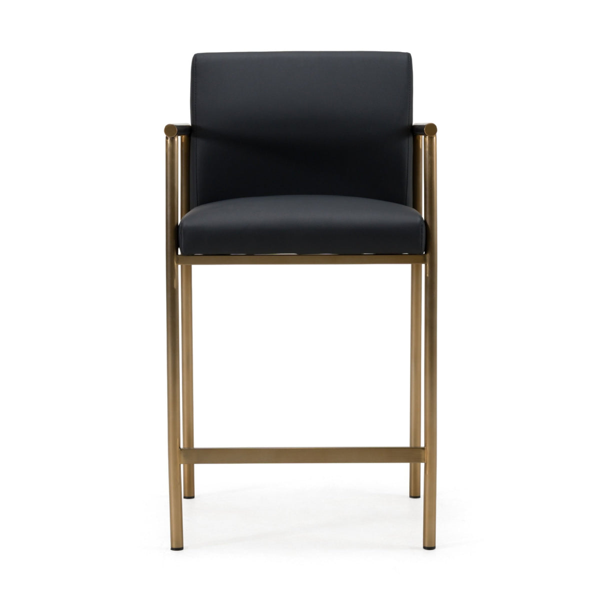 Black Vegan Leather Counter Chair | OROA Modern Custer