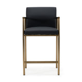 Black Vegan Leather Counter Chair | OROA Modern Custer