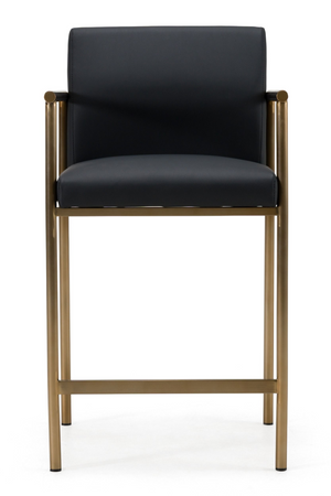 Black Vegan Leather Counter Chair | OROA Modern Custer | Oroa.com