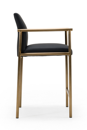 Black Vegan Leather Counter Chair | OROA Modern Custer | Oroa.com