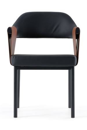 Black Vegan Leather Dining Chair | OROA Modern Jensen | Oroa.com
