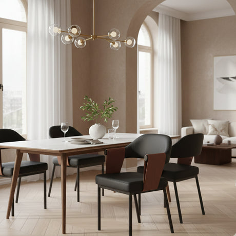 Black Vegan Leather Dining Chair | OROA Modern Jensen