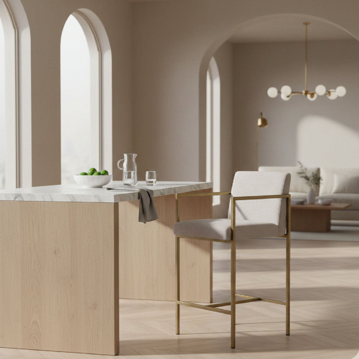   Brass Framed Counter Stool | Oroa.com