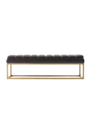 Brown Vegan Leather Dining Bench | OROA Modern Bridger | Oroa.com