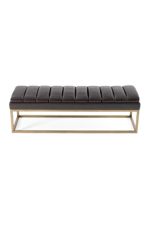 Brown Vegan Leather Dining Bench | OROA Modern Bridger | Oroa.com