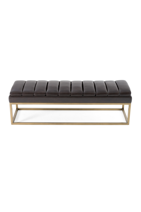 Brown Vegan Leather Dining Bench | OROA Modern Bridger | Oroa.com