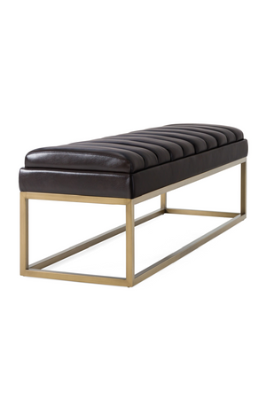 Brown Vegan Leather Dining Bench | OROA Modern Bridger | Oroa.com