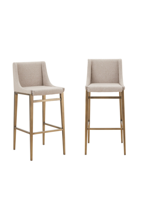 Beige Sloped-Arm Bar Stools (2) | OROA Modern Mimi | Oroa.com