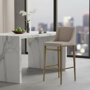   Beige Sloped-Arm Bar Stools (2) | Oroa.com