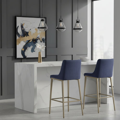 Blue Velvet Bar Stools (2) | Novi Living Mimi | Oroa.com