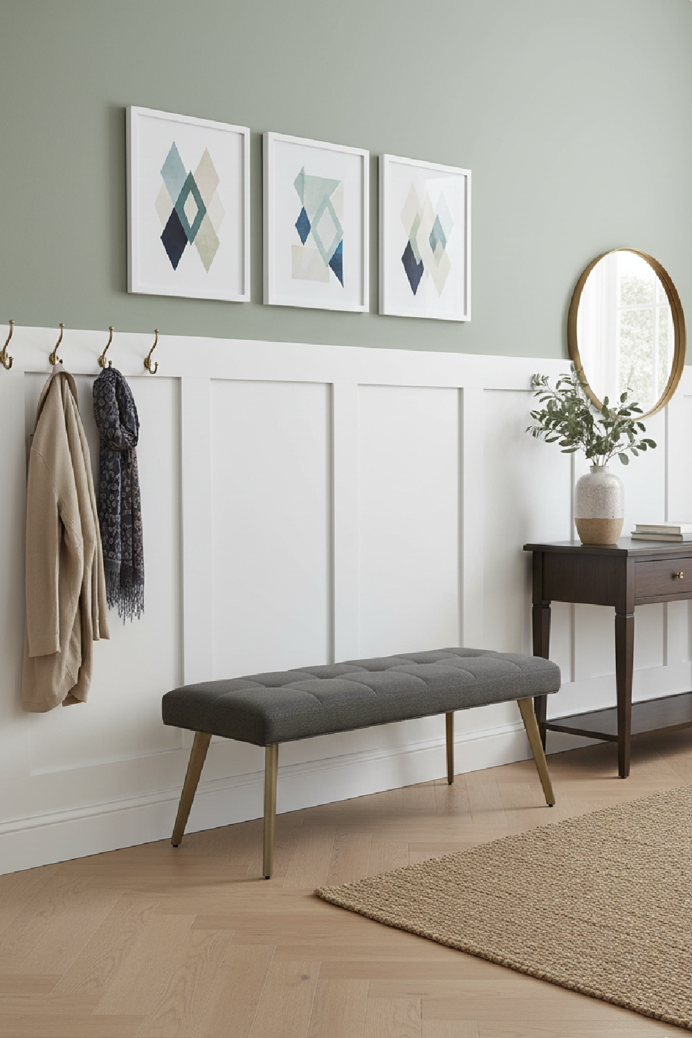 Gray Woven Fabric Bench | OROA Modern Cici | Oroa.com