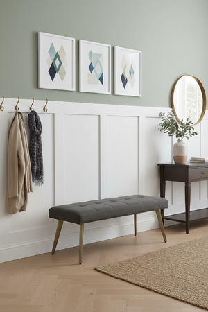 Gray Woven Fabric Bench | OROA Modern Cici | Oroa.com