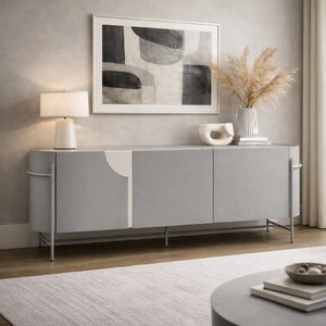   Matte Gray 3-Door Sideboard | Oroa.com