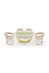 Gold Leaf Oval Dining Table | OROA Modern Chambers | Oroa.com