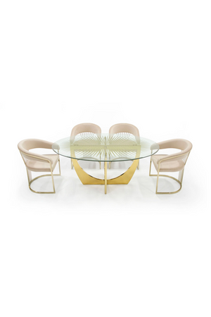 Gold Leaf Oval Dining Table | OROA Modern Chambers | Oroa.com