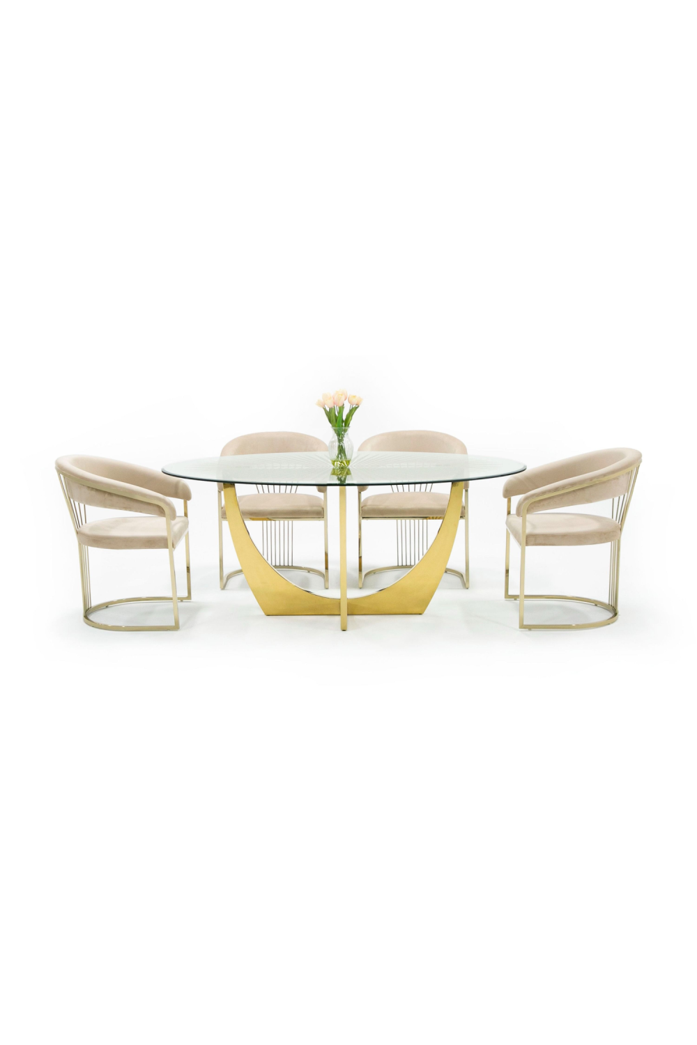 Gold Leaf Oval Dining Table | OROA Modern Chambers | Oroa.com