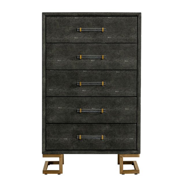 Gray Shagreen 5-Drawer Chest | OROA Modern Howard | Oroa.com