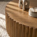 Reeded Walnut Round Coffee Table | OROA Modern Espana | Oroa.com
