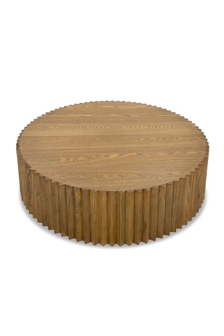 Reeded Walnut Round Coffee Table | OROA Modern Espana | Oroa.com